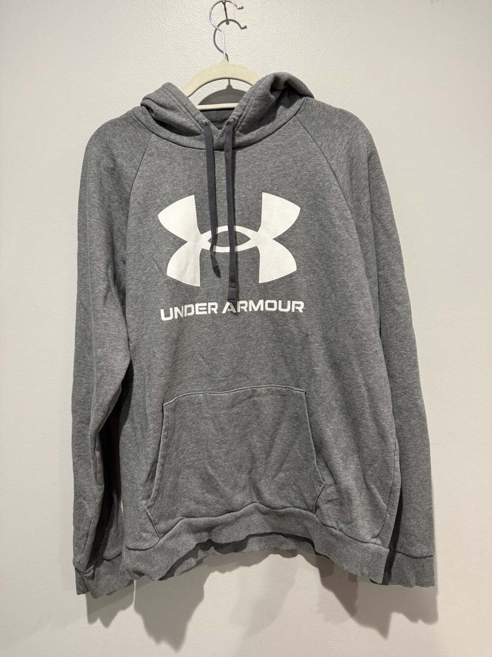 Under Armour Men's Big Logo Hoodie Sweatshirt XL Gray Athletic Pullover Pocket